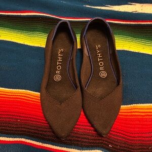 Rothy's Classic Pointed Flats - Black Solid - 7.5